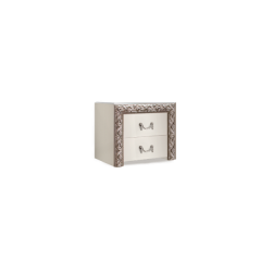 Тумба прикроватная (2 ящика) Тиффани Premium слоновая кость/серебро (ТФТП-2(П) в Ялуторовске - yalutorovsk.mebel24.online | фото 1