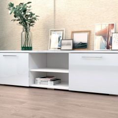 Тумба ТВ 1500 (ЛДСП Белый/Белый глянец) в Ялуторовске - yalutorovsk.mebel24.online | фото