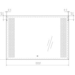 Зеркало Cosmo 100 black с подсветкой Sansa (SC1047Z) в Ялуторовске - yalutorovsk.mebel24.online | фото 2