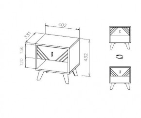 БАЙКАЛ Тумба прикроватная (Графит/Дуб золотой) в Ялуторовске - yalutorovsk.mebel24.online | фото 3