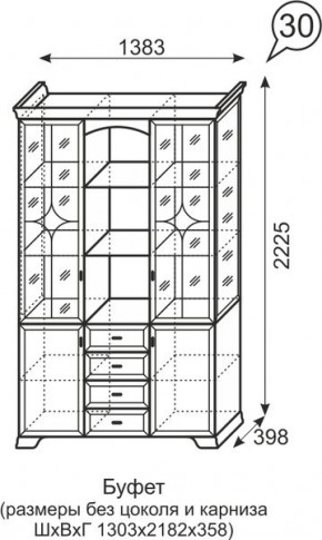 Буфет Венеция 30 бодега в Ялуторовске - yalutorovsk.mebel24.online | фото 3