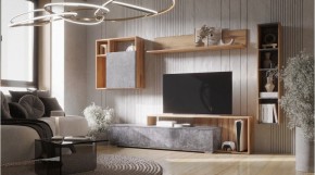 ДАЛЛАС Гостиная (модульная) цемент темный в Ялуторовске - yalutorovsk.mebel24.online | фото