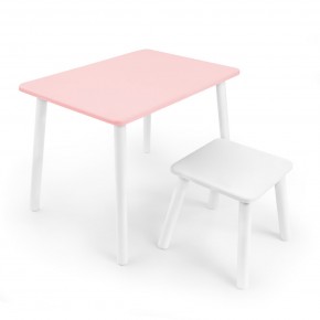 Детский комплект стол и табурет Rolti Baby (розовая столешница/белое сиденье/белые ножки) в Ялуторовске - yalutorovsk.mebel24.online | фото