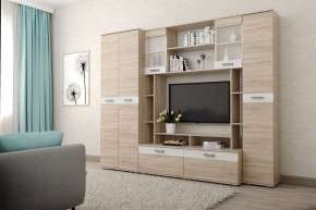 Гостиная Белла (Дуб Сонома/Белый глянец) в Ялуторовске - yalutorovsk.mebel24.online | фото