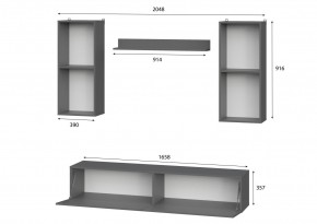 Гостиная МГС 10 (Графит) в Ялуторовске - yalutorovsk.mebel24.online | фото 3