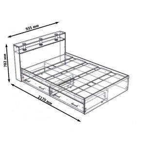 Камелия Кровать с ящиками 0900, цвет дуб сонома, ШхГхВ 93,5х217х78,2 см., сп.м. 900х2000 мм., без матраса, основание есть в Ялуторовске - yalutorovsk.mebel24.online | фото 6