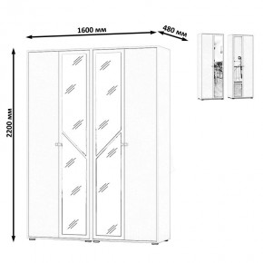 Камелия Шкаф 4-х створчатый, цвет дуб сонома, ШхГхВ 160х48х220 см., универсальная сборка, можно использовать как два отдельных шкафа в Ялуторовске - yalutorovsk.mebel24.online | фото 4