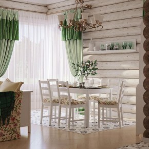 Комлект Вествик обеденный стол и четыре стула, массив сосны, цвет белый в Ялуторовске - yalutorovsk.mebel24.online | фото 1