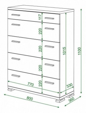 Комод Домино КМ-1 в Ялуторовске - yalutorovsk.mebel24.online | фото 2