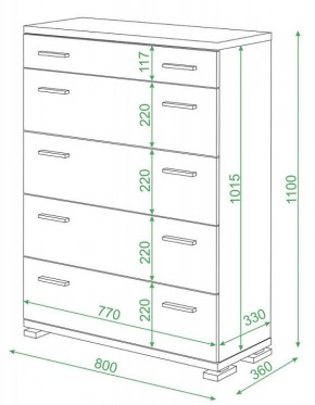 Комод Домино Лайт КМ-2 в Ялуторовске - yalutorovsk.mebel24.online | фото 2