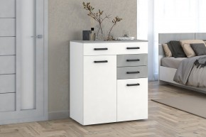 Комод Ева (Белый текстурный/Бетонный камень) в Ялуторовске - yalutorovsk.mebel24.online | фото