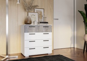 Комод Стандарт-5 NEW (белый/цемент светлый) в Ялуторовске - yalutorovsk.mebel24.online | фото 3