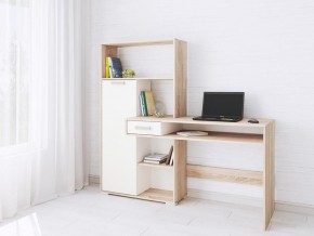 Компьютерный стол Квартет-8 дуб сонома/белый в Ялуторовске - yalutorovsk.mebel24.online | фото