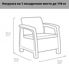 Комплект мебели Корфу Рест (Corfu Rest - without table) коричневый в Ялуторовске - yalutorovsk.mebel24.online | фото 3