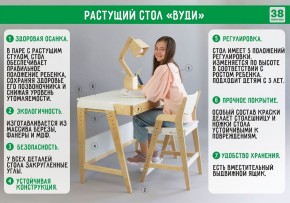 Комплект растущий стол и стул с чехлом 38 попугаев «Вуди» (Белый, Белый, Клетка) в Ялуторовске - yalutorovsk.mebel24.online | фото