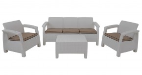 Комплект уличной мебели Yalta Premium Terrace Triple Set (Ялта) белый (+подушки под спину) в Ялуторовске - yalutorovsk.mebel24.online | фото 1