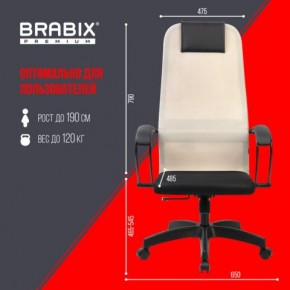 Кресло BRABIX PREMIUM "Ultimate EX-800" пластик, плотная двойная сетка Х2, черное/бежевое, 532916 в Ялуторовске - yalutorovsk.mebel24.online | фото 6