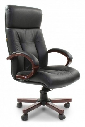 Кресло для руководителя Chairman 421 черный/орех темный, черный в Ялуторовске - yalutorovsk.mebel24.online | фото