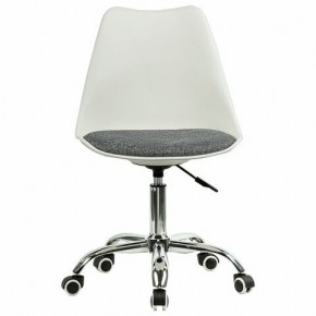 Кресло стул BRABIX "Eames MG-310 CH", хром, пластик белый, ткань серая, 532924 в Ялуторовске - yalutorovsk.mebel24.online | фото 1