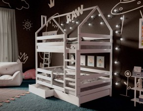Кровать-домик двухъярусная 80*160 Белый в Ялуторовске - yalutorovsk.mebel24.online | фото