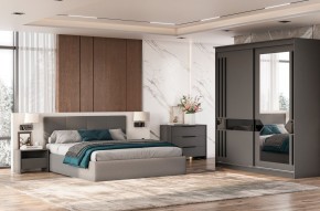 Кровать двойная №4 с основанием (Серый) в Ялуторовске - yalutorovsk.mebel24.online | фото 3