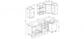 Кухня угловая Антрацит 2200х1000 (Стол. 38мм) в Ялуторовске - yalutorovsk.mebel24.online | фото 2