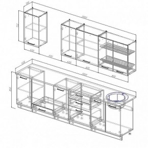 Кухонный гарнитур Антрацит 2800 (Стол. 38мм) в Ялуторовске - yalutorovsk.mebel24.online | фото 3