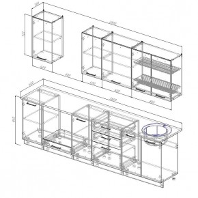 Кухонный гарнитур Графика 2800 (Стол. 38мм) в Ялуторовске - yalutorovsk.mebel24.online | фото 2