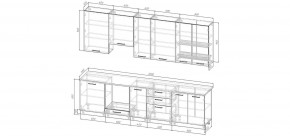 Кухонный гарнитур Санторини 3000 h950 (Стол. 38мм) в Ялуторовске - yalutorovsk.mebel24.online | фото 2