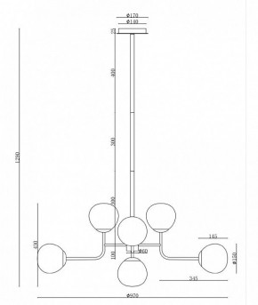 Люстра на штанге Maytoni Erich MOD221-PL-08-G в Ялуторовске - yalutorovsk.mebel24.online | фото 6