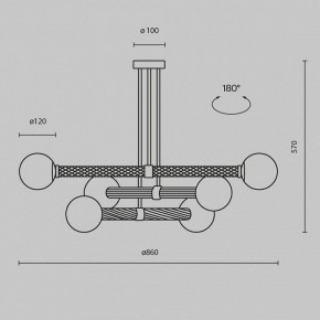 Люстра на штанге Maytoni Teatro MOD287PL-06BS в Ялуторовске - yalutorovsk.mebel24.online | фото 3