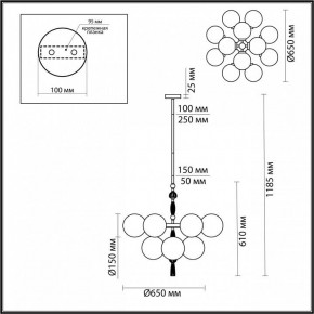 Люстра на штанге Odeon Light Palle 5405/12 в Ялуторовске - yalutorovsk.mebel24.online | фото 4