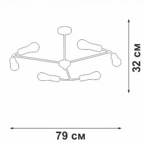 Люстра на штанге Vitaluce V3025 V3025-1/6PL в Ялуторовске - yalutorovsk.mebel24.online | фото 2