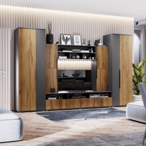 МОНИКА Гостиная 3400 (темно серый) в Ялуторовске - yalutorovsk.mebel24.online | фото 1