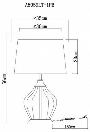 Настольная лампа декоративная Arte Lamp Baymont A5059LT-1PB в Ялуторовске - yalutorovsk.mebel24.online | фото 3