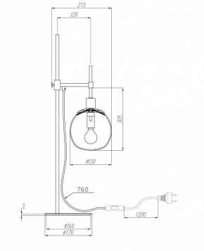 Настольная лампа декоративная Maytoni Erich MOD221-TL-01-G в Ялуторовске - yalutorovsk.mebel24.online | фото 3