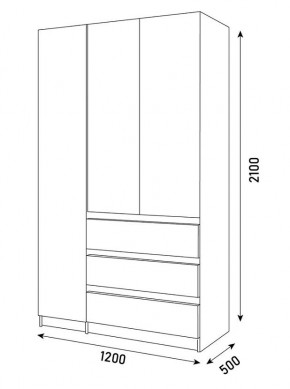 ПАРУС Шкаф 3-х ств. 1200 в Ялуторовске - yalutorovsk.mebel24.online | фото 3