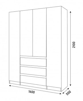 ПАРУС Шкаф 4-х ств. 1600 в Ялуторовске - yalutorovsk.mebel24.online | фото 3