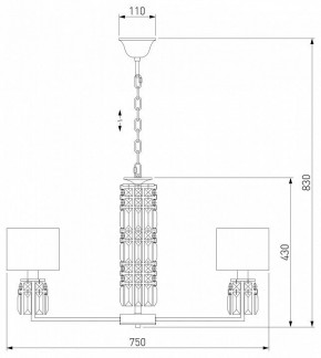 Подвесная люстра Eurosvet Zaffiro 10099/8 хром/прозрачный хрусталь Strotskis (новый абажур) в Ялуторовске - yalutorovsk.mebel24.online | фото 5