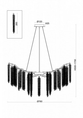 Подвесная люстра Freya Mineral FR1010PL-10G в Ялуторовске - yalutorovsk.mebel24.online | фото 2