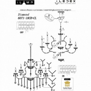 Подвесная люстра iLamp Diamond 6071-18 CR+CL в Ялуторовске - yalutorovsk.mebel24.online | фото 2