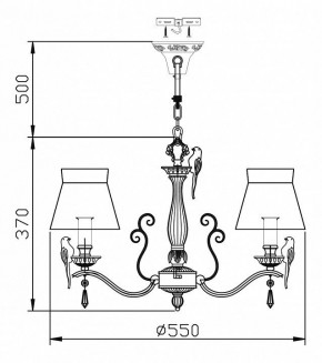 Подвесная люстра Maytoni Bird ARM013-05-W в Ялуторовске - yalutorovsk.mebel24.online | фото 3