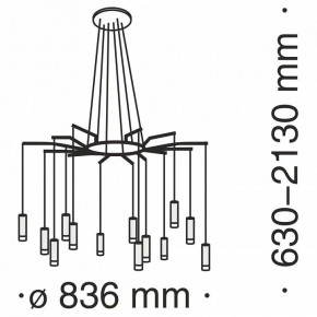 Подвесная люстра Maytoni Davida MOD035PL-12B в Ялуторовске - yalutorovsk.mebel24.online | фото 6