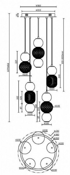 Подвесная люстра Maytoni Drop MOD273PL-L80CH3K в Ялуторовске - yalutorovsk.mebel24.online | фото 3