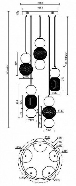 Подвесная люстра Maytoni Drop MOD273PL-L80G3K в Ялуторовске - yalutorovsk.mebel24.online | фото 2