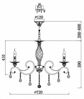 Подвесная люстра Maytoni Grace RC247-PL-08-R в Ялуторовске - yalutorovsk.mebel24.online | фото 3