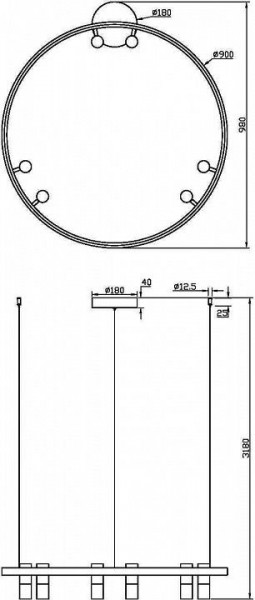 Подвесная люстра Maytoni Halo MOD102PL-L42BK в Ялуторовске - yalutorovsk.mebel24.online | фото 4