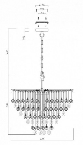 Подвесная люстра Maytoni Linn MOD091PL-07G в Ялуторовске - yalutorovsk.mebel24.online | фото 5