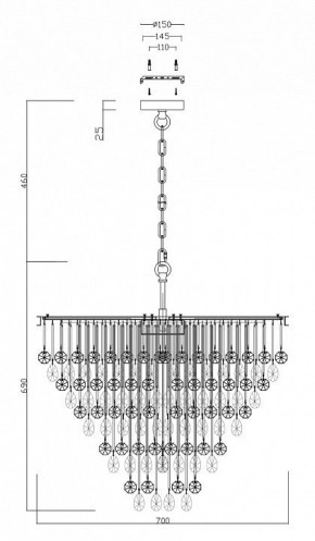 Подвесная люстра Maytoni Linn MOD091PL-09CH в Ялуторовске - yalutorovsk.mebel24.online | фото 3