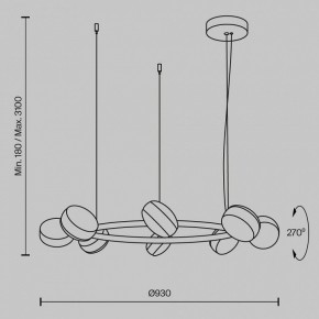 Подвесная люстра Maytoni Mind MOD299PL-L80BC3K в Ялуторовске - yalutorovsk.mebel24.online | фото 4